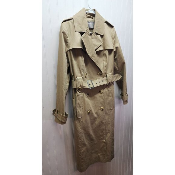 ASOS Beige Trench Coat With Belted Waist & Double-Breasted Button Closure - Picture 2 of 13